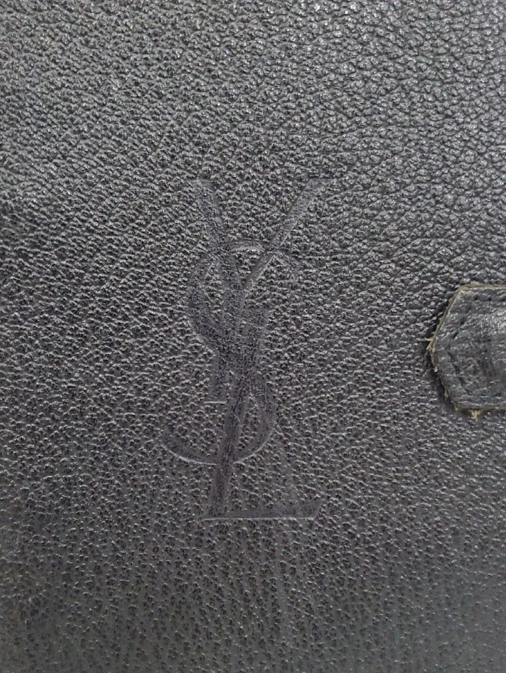 VINTAGE Black textured Leather Yves Saint Laurent Agenda and Keu Holder Bundle